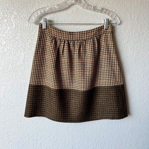 J. Crew Brown and Tan Mini Skirt